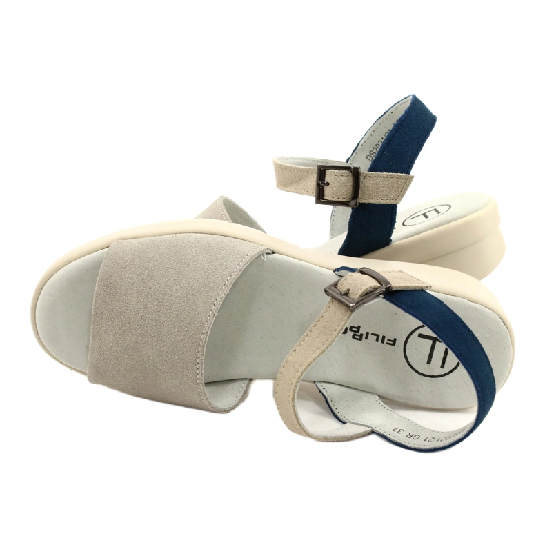 Sandale confortabile de damă din piele Filippo DS2021/21 gri 3