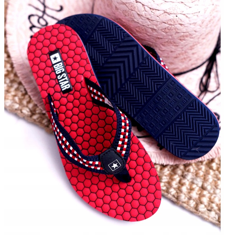 Papuci de damă Flip-flops Big Star Red DD274A252 roșu albastru marin 4