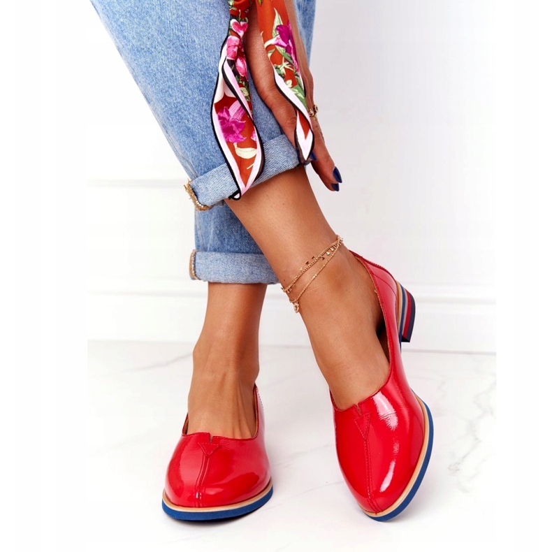 Pantofi din piele lăcuită Maciejka 05035-08 Roșu roşu 3