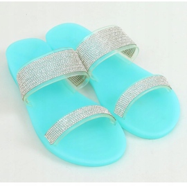 Flip-flops din silicon albastru BG51 Blue argint 3