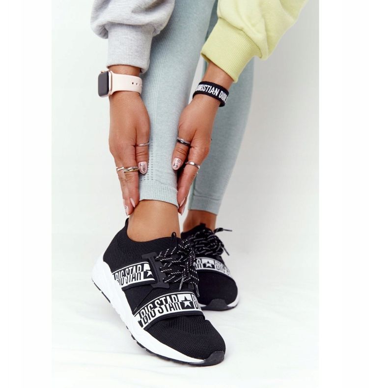Încălțăminte sport pentru femei Memory Foam Big Star HH274359 Negru alb 2