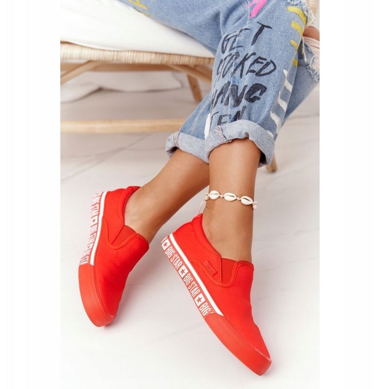Adidași de damă Slip-on Big Star HH274010 Roșu 2