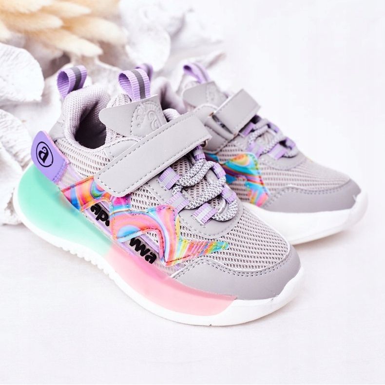 Apawwa Încălțăminte sport pentru copii Adidași Gri Jump Jump multicolor 1