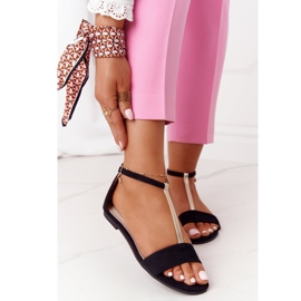 S.Barski Sandale elegante din piele de căprioară S. Bararski 541-7 Negru 1