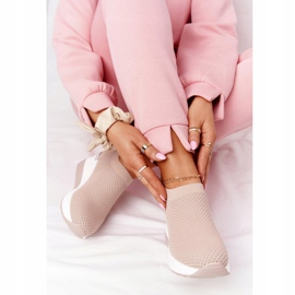 Adidași deschisi Slip-On On Wedge Beige Harmony bej alb 1