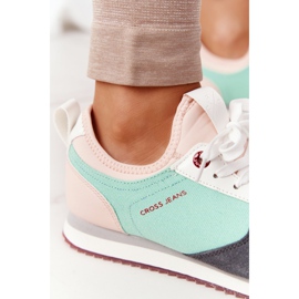 Cross Jeans Încălțăminte sport Jeans cu spumă de memorie Cross HH2R4049C Verde-roz 2 Cross Jeans Încălțăminte sport Jeans cu spumă de memorie Cross HH2R4049C Verde-roz 2