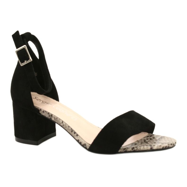Sandale pe un post scăzut Sergio Leone SK839 bej maro negru 2