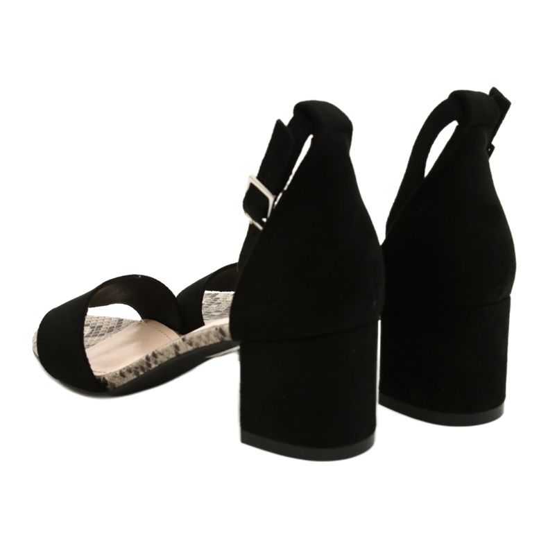 Sandale pe un post scăzut Sergio Leone SK839 bej maro negru 5