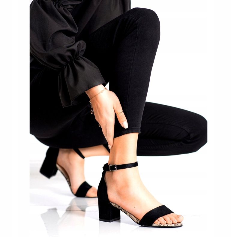 Sandale pe un post scăzut Sergio Leone SK839 bej maro negru 1