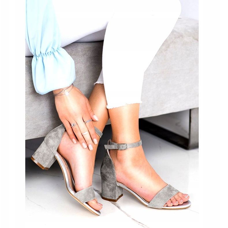 Sergio Leone Sandale pe un stâlp eco scăzut SK839 Silver argint 2