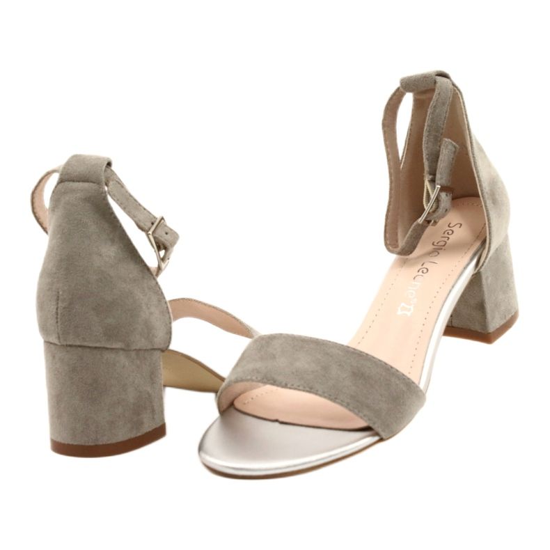 Sergio Leone Sandale pe un stâlp eco scăzut SK839 Silver argint 4