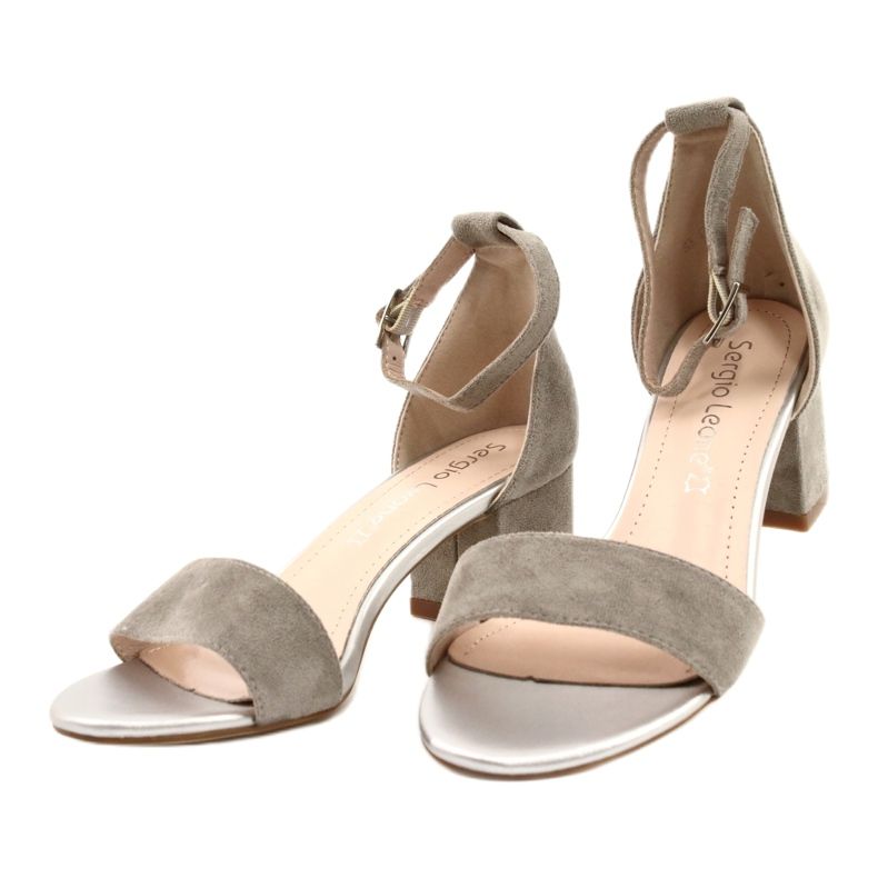 Sergio Leone Sandale pe un stâlp eco scăzut SK839 Silver argint 3