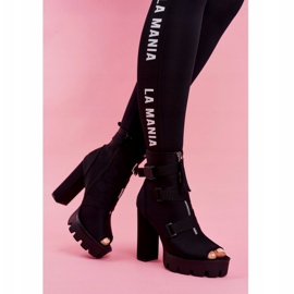 PS1 Cizme de damă pentru femei, de la picior deschis, negru Gladios 2 PS1 Cizme de damă pentru femei, de la picior deschis, negru Gladios 2