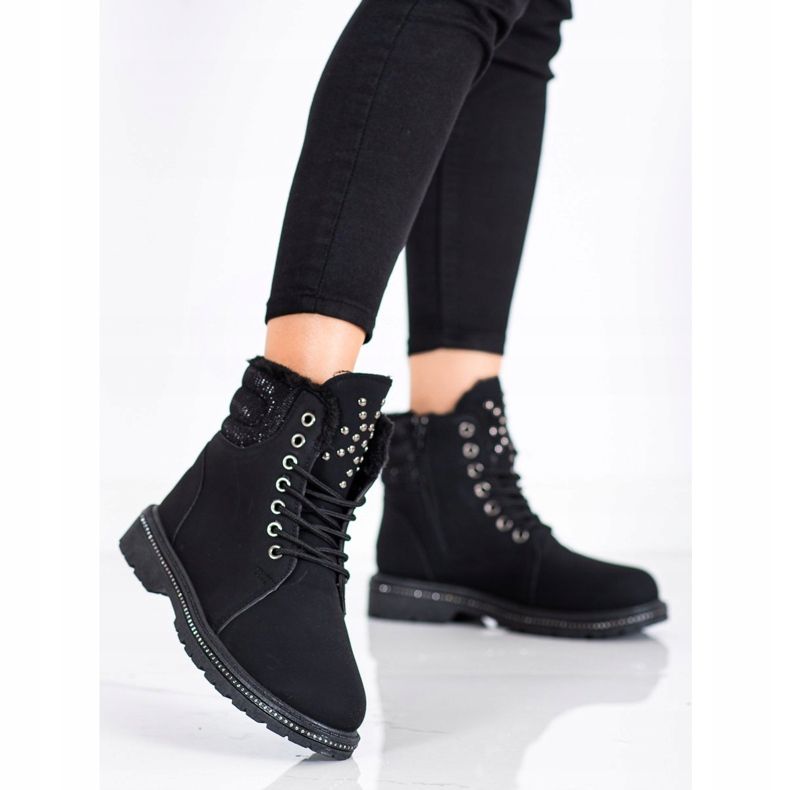 SHELOVET Trappers negri cu zirconiu cubic negru 2