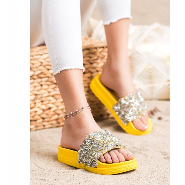 Seastar Papuci de moda din cristal argint 2