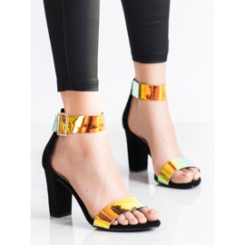 Goodin Sandale pe o bară cu efect Holo negru 1