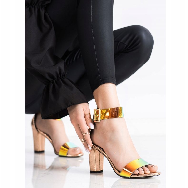 Goodin Sandale pe o bară cu efect Holo de aur 2