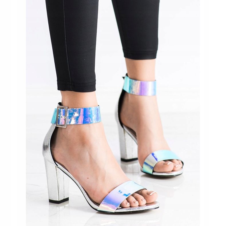 Goodin Sandale pe o bară cu efect Holo argint 1