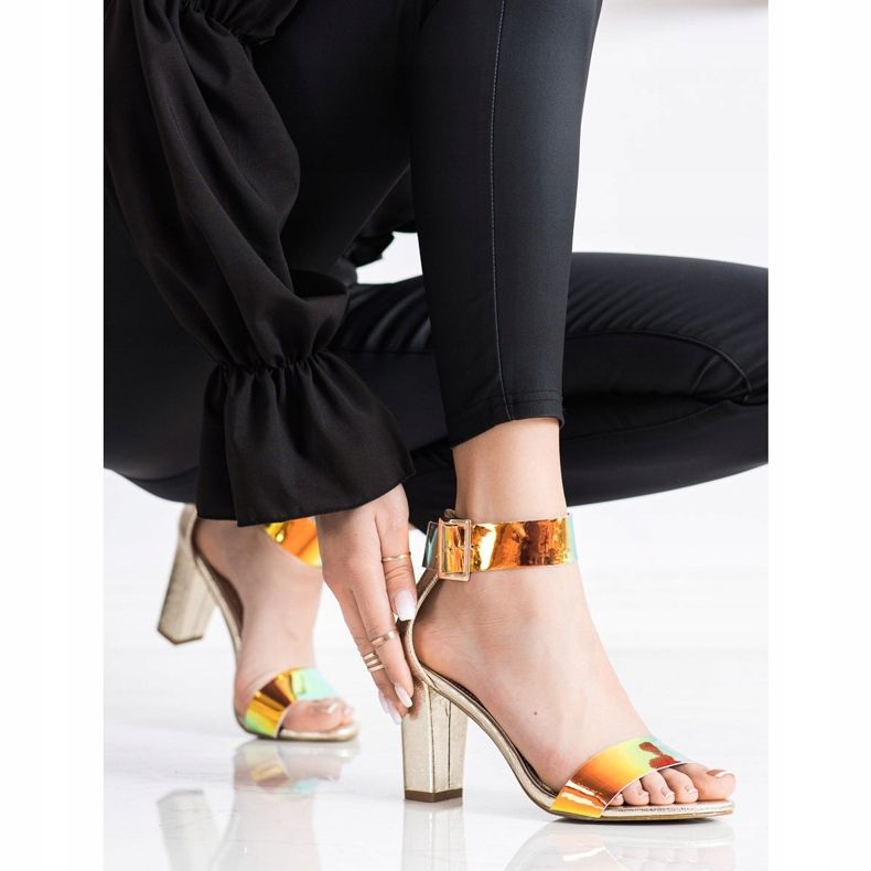 Goodin Sandale pe o bară cu efect Holo de aur 1