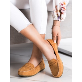 Super Me Mocasini din piele camelă maro 1 Super Me Mocasini din piele camelă maro 1