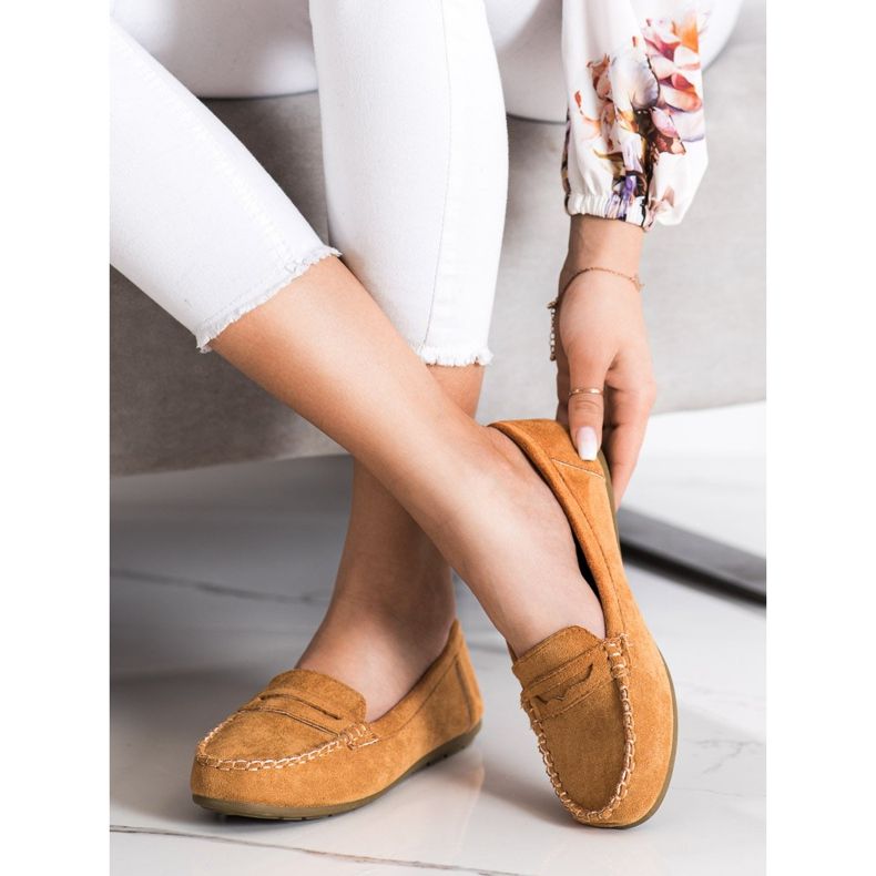 Super Me Mocasini din piele camelă maro 1 Super Me Mocasini din piele camelă maro 1