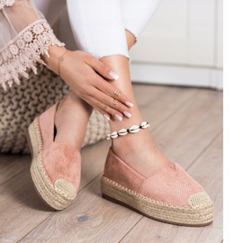 SHELOVET Espadrile pe platformă roz 1