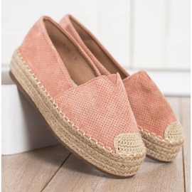 SHELOVET Espadrile pe platformă roz 2