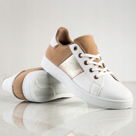 SHELOVET Adidași dantelați la modă alb maro multicolor 1 SHELOVET Adidași dantelați la modă alb maro multicolor 1