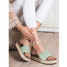 SHELOVET Papuci pe platformă verde 1