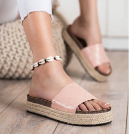 SHELOVET Papuci pe platformă roz 1