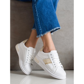 SHELOVET Adidași casual alb de aur 2