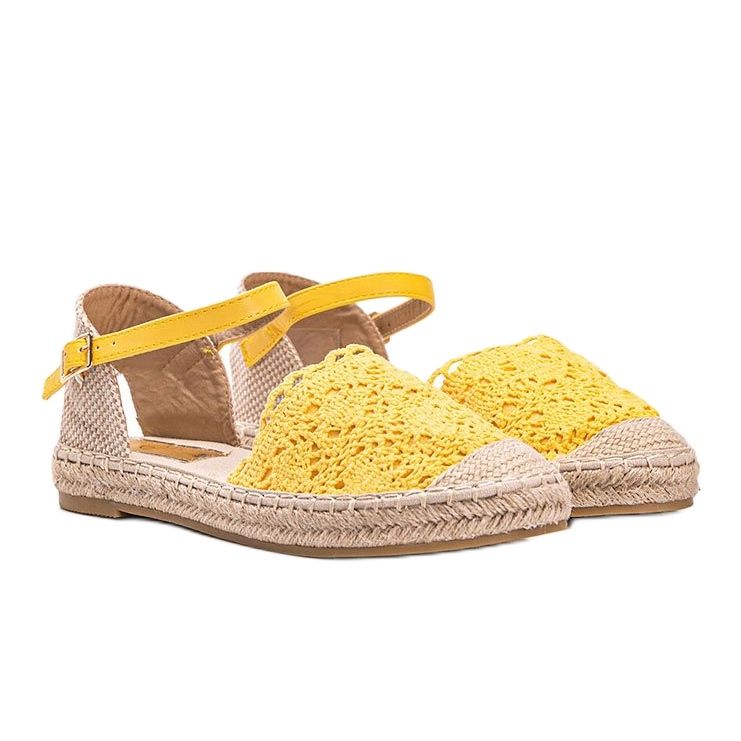Espadrile galbene cu dantelă Baby 1 Espadrile galbene cu dantelă Baby 1