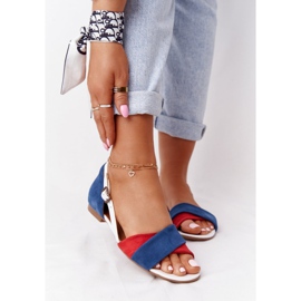 Sandale din piele Maciejka 04614-17 Albastru-roșu roşu 2