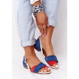 Sandale din piele Maciejka 04614-17 Albastru-roșu roşu 1