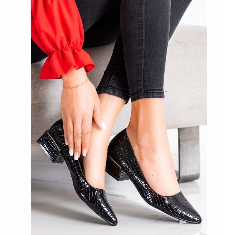 Goodin Pompele cu imprimeu șarpe negru 1