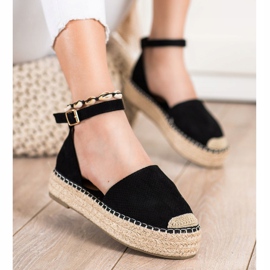 SHELOVET Espadrile Cu Cataramă negru 2 SHELOVET Espadrile Cu Cataramă negru 2