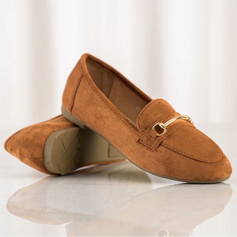 Anesia Paris Mocasini eleganți din piele de căprioară maro 1