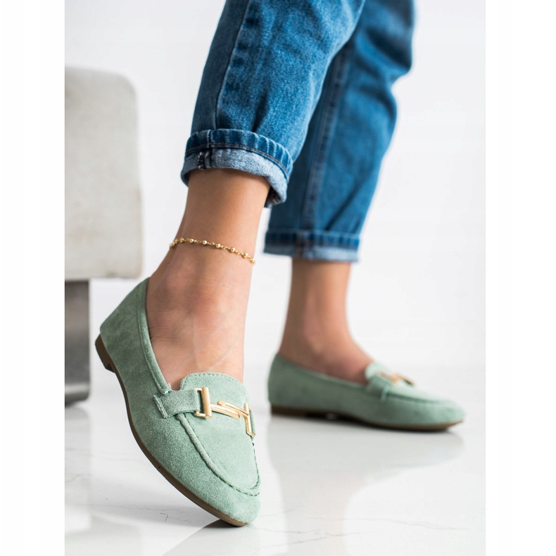 Anesia Paris Mocasini eleganți verde 2
