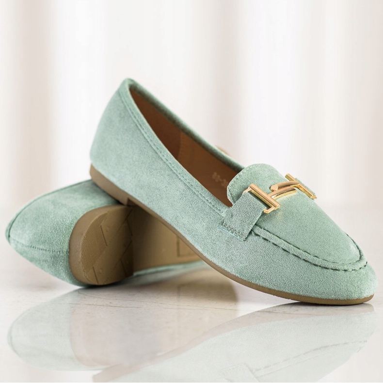 Anesia Paris Mocasini eleganți verde 1