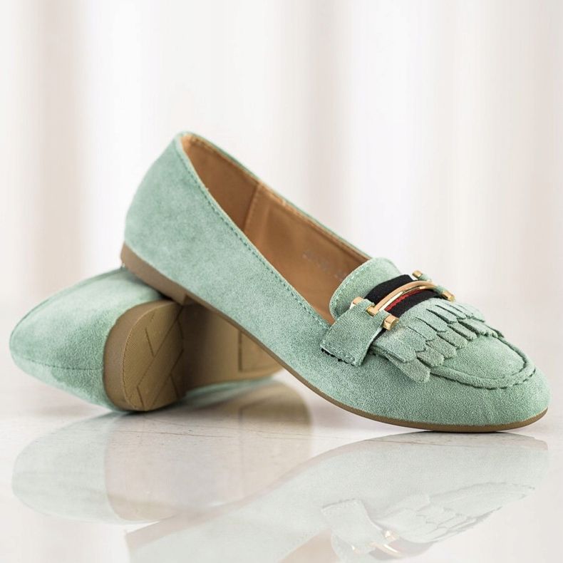 Anesia Paris Mocasini cu stil verde 1