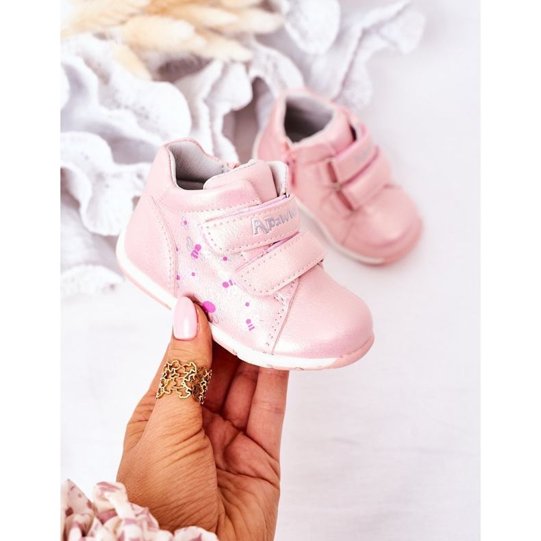 Apawwa Pantofi pentru copii cu velcro roz Milo 2 Apawwa Pantofi pentru copii cu velcro roz Milo 2