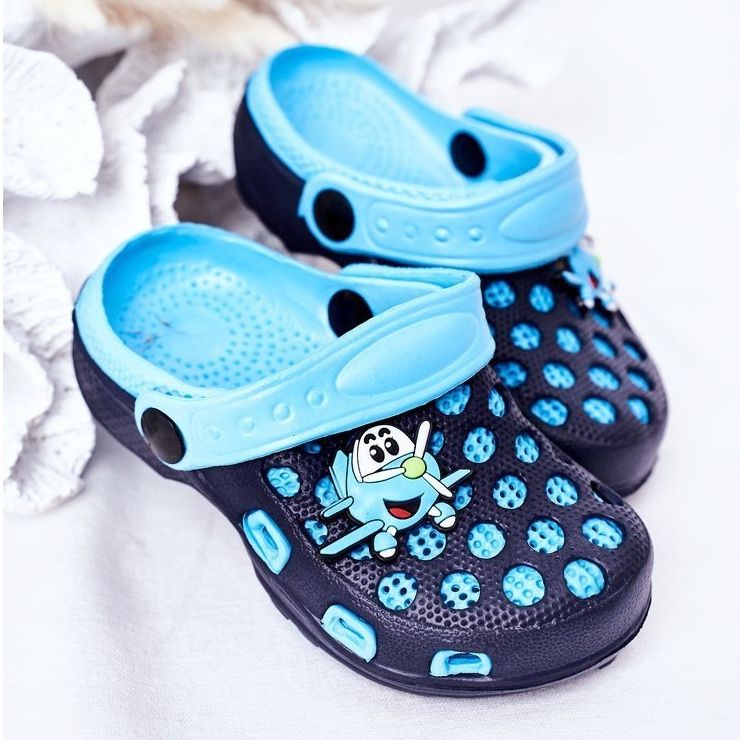 Papuci de spumă pentru copii Crocs Blue Navy Jupiter albastru marin albastru 1