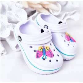 Papuci de spumă pentru copii Kroks White Lazy Day alb multicolor 2
