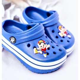 Papuci de spumă pentru copii Crocs Blue Lazy Day albastru 3