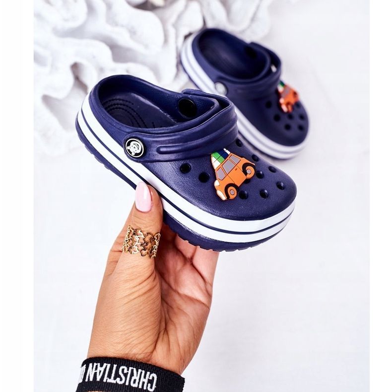 Papuci de spumă pentru copii Crooks Blue Navy Lazy Day albastru marin 2