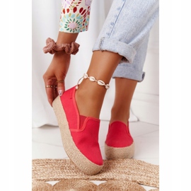Espadrile pe o platformă împletită Big Star FF274149 Roșu roşu 2