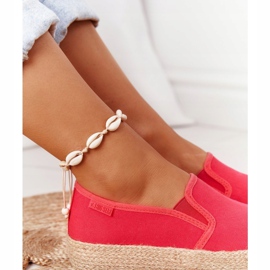 Espadrile pe o platformă împletită Big Star FF274149 Roșu roşu 1