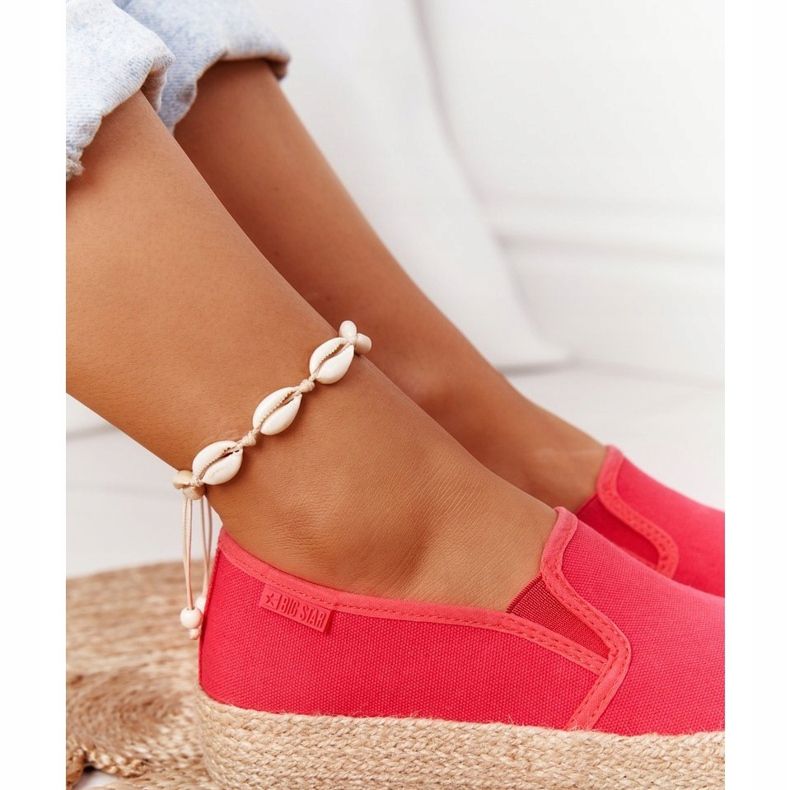 Espadrile pe o platformă împletită Big Star FF274149 Roșu roşu 1