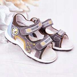 EVE Sandale de fotbal gri pentru copii, cu velcro multicolor 2