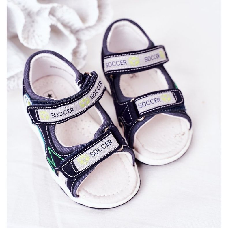 EVE Sandale de fotbal bleumarin pentru copii, cu velcro albastru marin multicolor 2